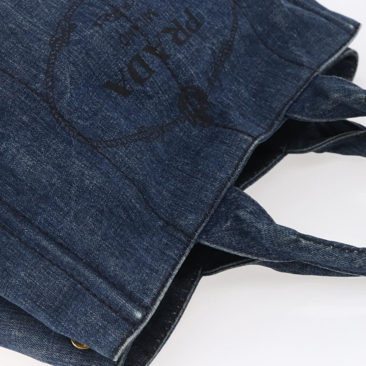 Prada Canapa Open Tote Denim, BLUE, DENIM_JEANS, Tote bag