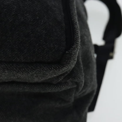 Prada Single Buckle Pocket Backpack Wool, GRAY, WOOL, Backpack
