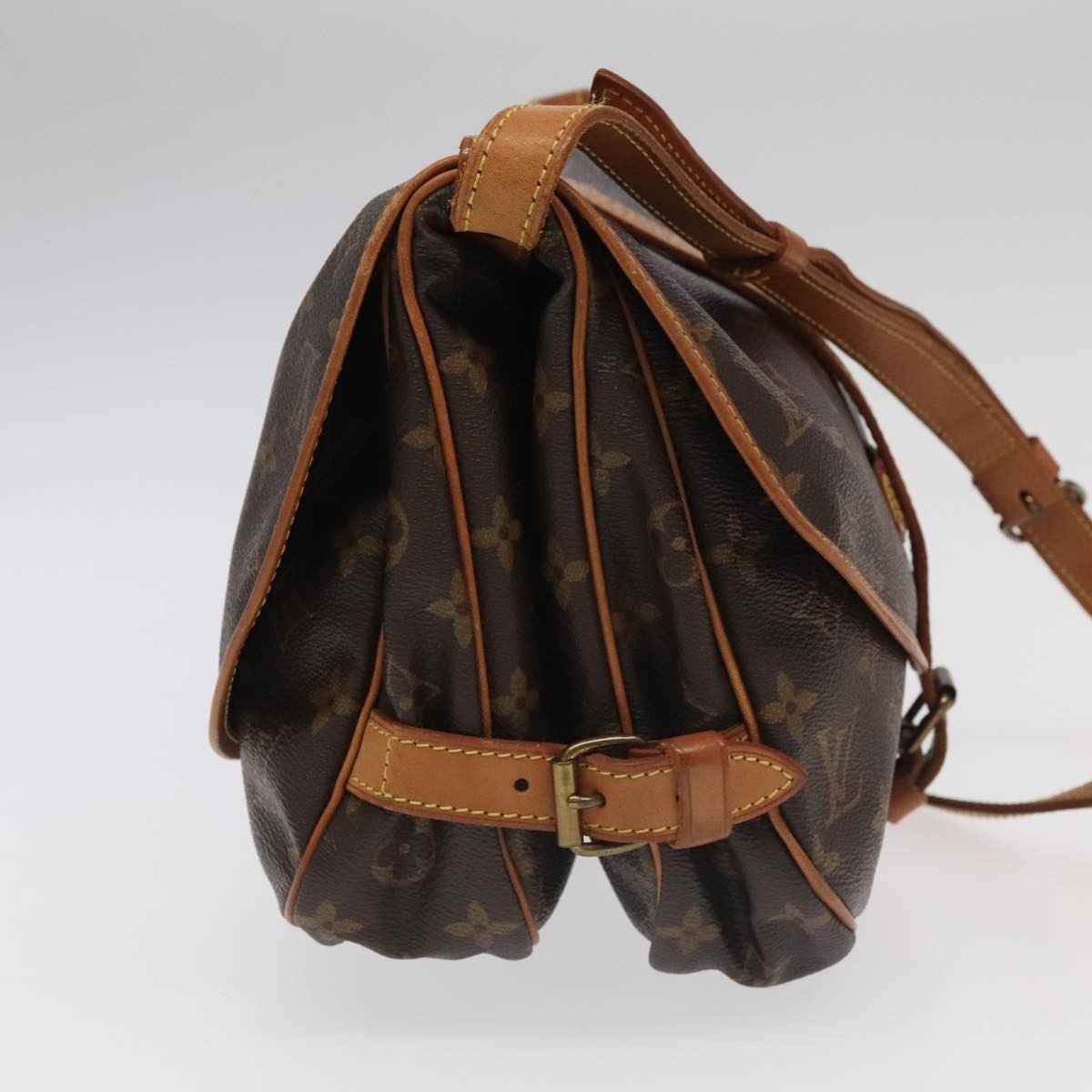 Louis Vuitton Saumur Handbag Monogram Canvas, BROWN, CANVAS, Handbag