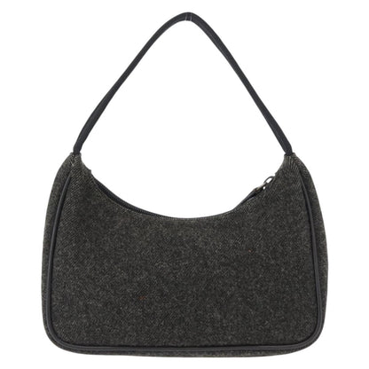 Prada Re-Edition 2000 Hobo Wool, GRAY, WOOL, Handbag