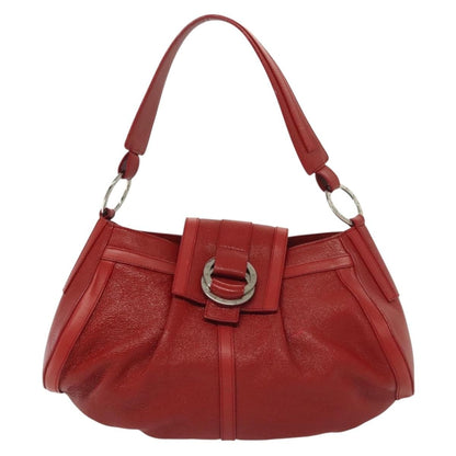 Bvlgari Chandra Top Handle Bag Leather, RED, LEATHER, Shoulder bag