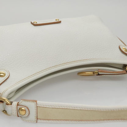 Salvatore Ferragamo Gancini Shoulder Bag Leather, WHITE, LEATHER, Shoulder bag