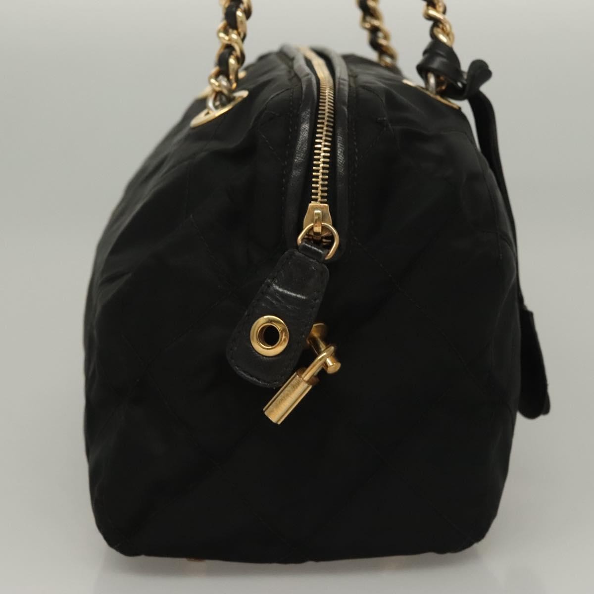 Prada Chain Shoulder Bag Tessuto, BLACK, NYLON, Shoulder bag