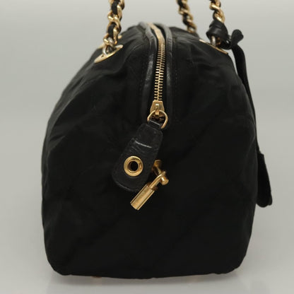 Prada Chain Shoulder Bag Tessuto, BLACK, NYLON, Shoulder bag
