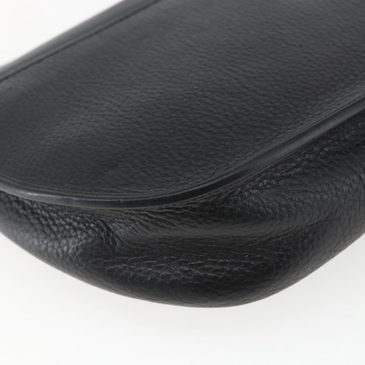 Christian Dior Vintage CD Flap Shoulder Bag Leather, BLACK, LEATHER, Shoulder bag