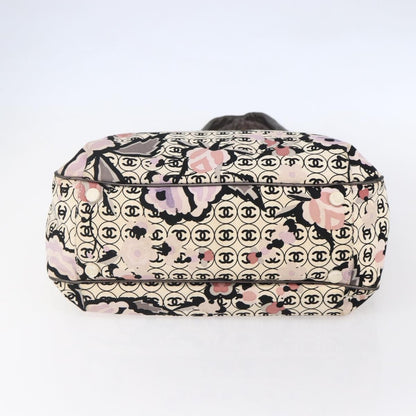 Chanel Vintage Floral Tote Canvas, BEIGE, CANVAS, Tote bag