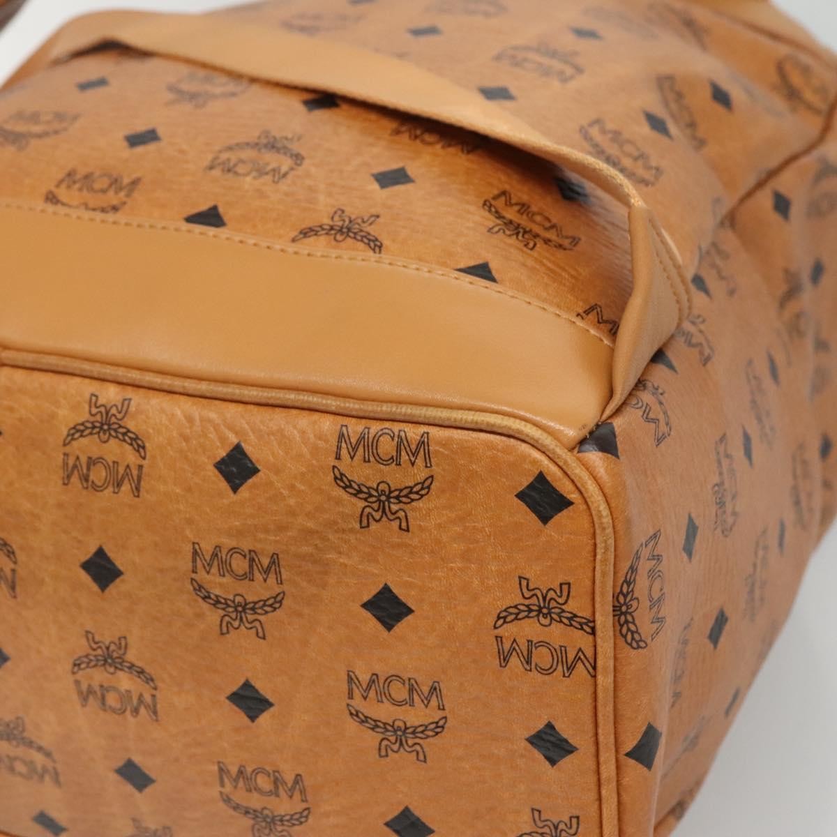 MCM Vicetos Logo PVC Cuir, BROWN, CANVAS, Backpack