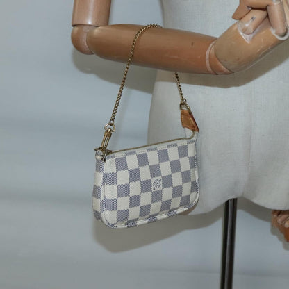 Louis Vuitton Pochette Accessoires Damier, WHITE, CANVAS, Clutche & pouche