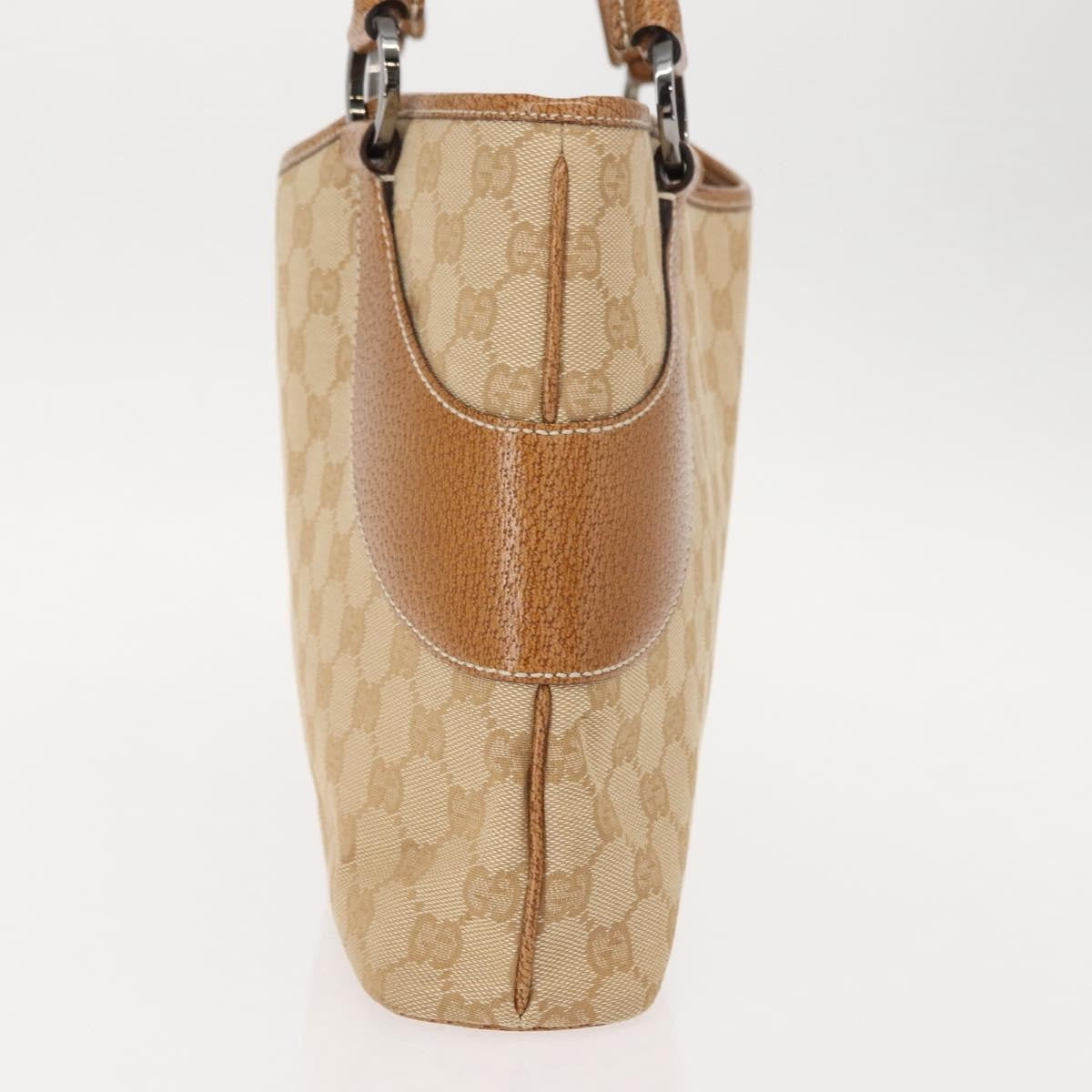 Gucci Vintage Ring Tote GG Canvas with Leather, BEIGE, CANVAS, Tote bag