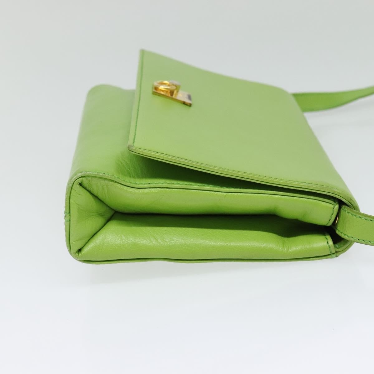 Celine Flap Shoulder Bag Leather, GREEN, LEATHER, Shoulder bag