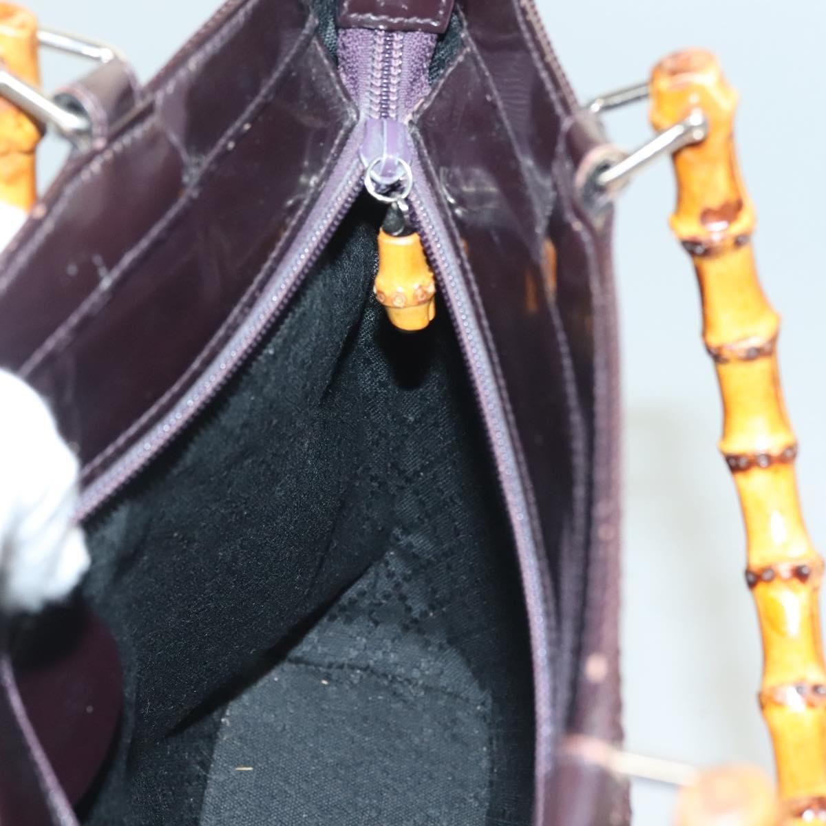 Gucci Vintage Bamboo Handle Tote Nylon, BROWN, SYNTHETIC, Tote bag