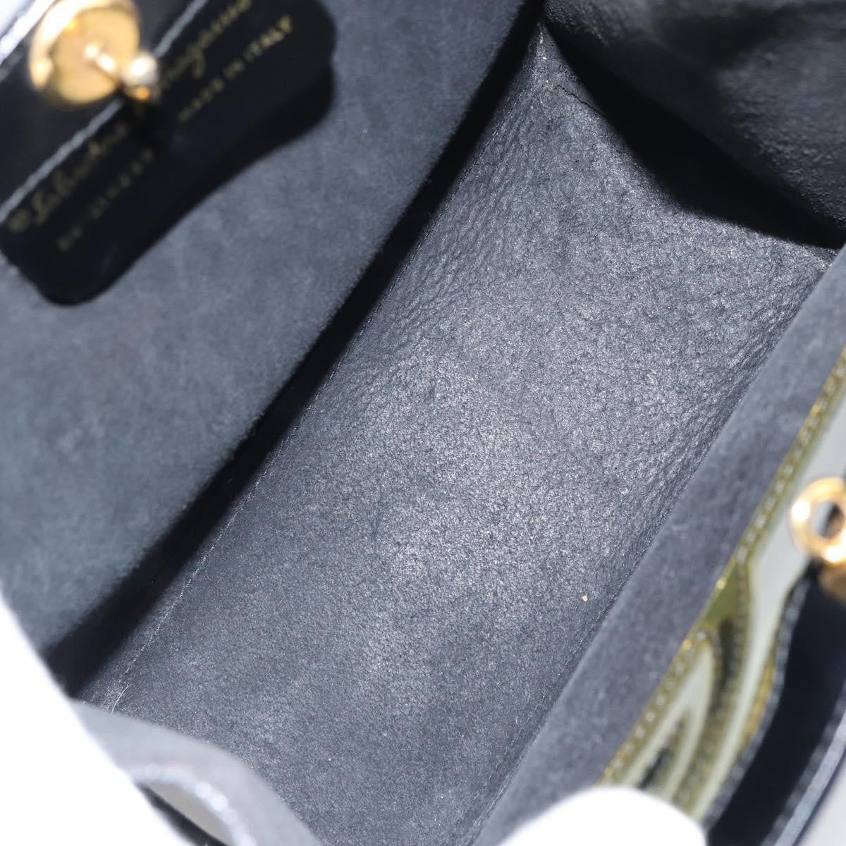 Salvatore Ferragamo Vintage Handbag Patent leather, BLACK, PATENT_LEATHER, Handbag