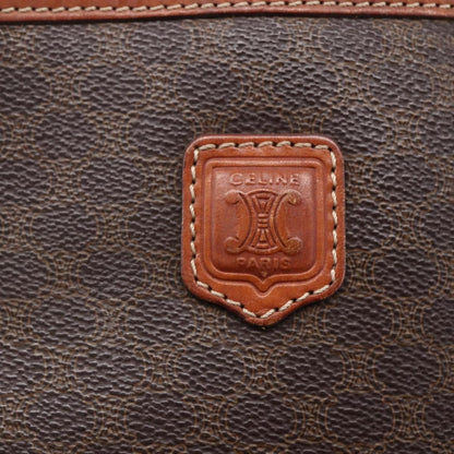 Celine Vintage Macadam Shoulder Bag Canvas and Leather, BROWN, CANVAS, Shoulder bag