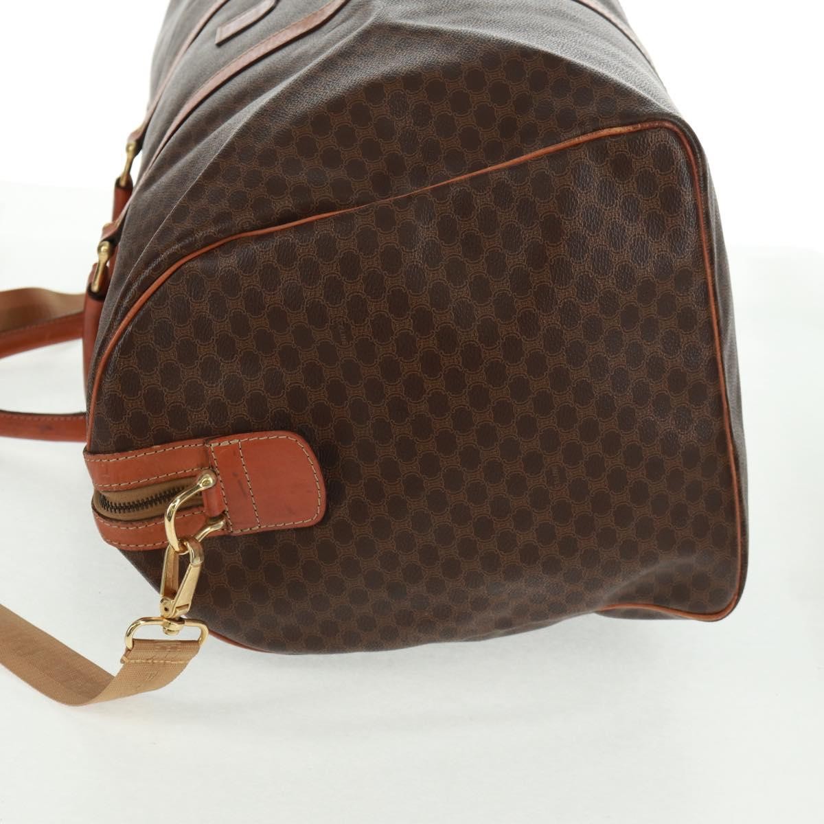 Celine Vintage Macadam Boston bag Canvas and Leather, BROWN, CANVAS, Travel bag