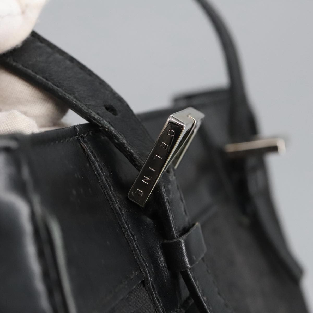 Celine Vintage Macadam Shoulder Bag Macadam Canva  Vinyl, BLACK, CANVAS, Shoulder bag