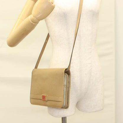 Christian Dior Vintage Honeycomb Shoulder Bag Leather, BEIGE, LEATHER, Shoulder bag