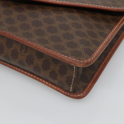 Celine Macadam Shoulder Bag PVC Leather, BROWN, CANVAS, Shoulder bag