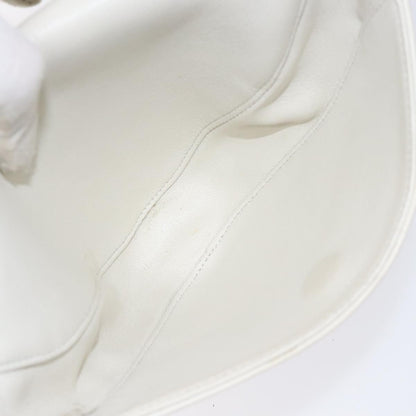 Celine Triangle Bag Leather, WHITE, LEATHER, Shoulder bag