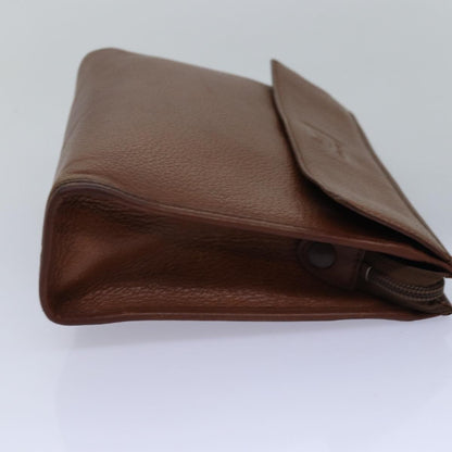Burberry Vintage Pouch Leather, Brown, Leather, Clutch