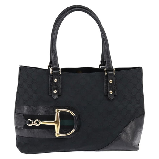 Gucci Hasler Tote GG Canvas, BLACK, CANVAS, Tote bag