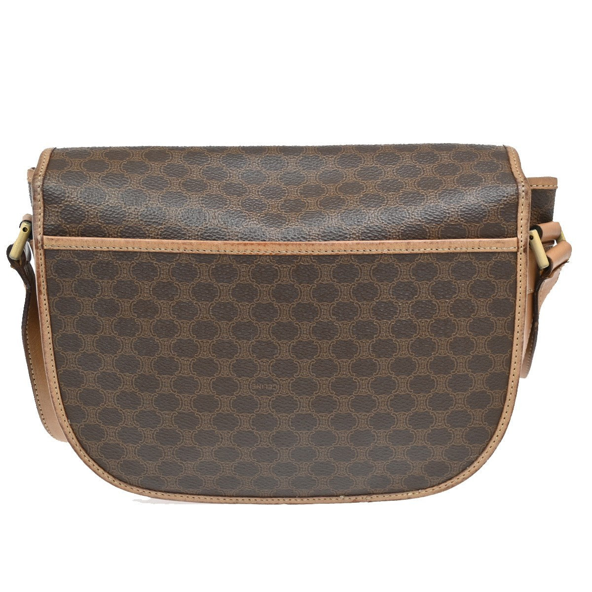 Celine Macadam Shoulder Bag Canvas, BROWN, CANVAS, Shoulder bag