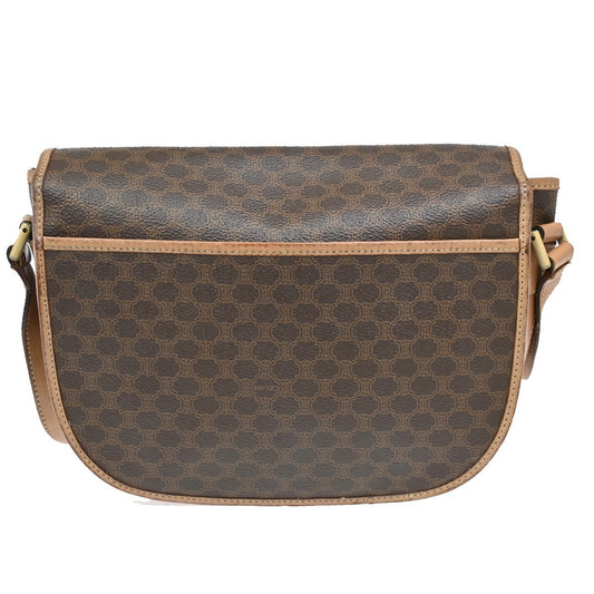 Celine Macadam Shoulder Bag Canvas, BROWN, CANVAS, Shoulder bag