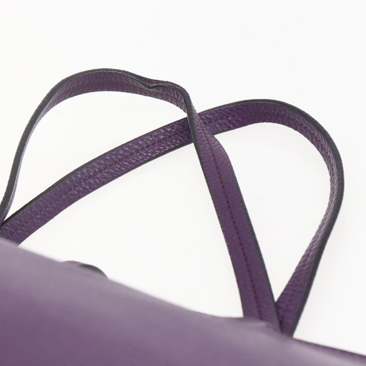 Salvatore Ferragamo Gancini Tote Leather, PURPLE, LEATHER, Tote bag