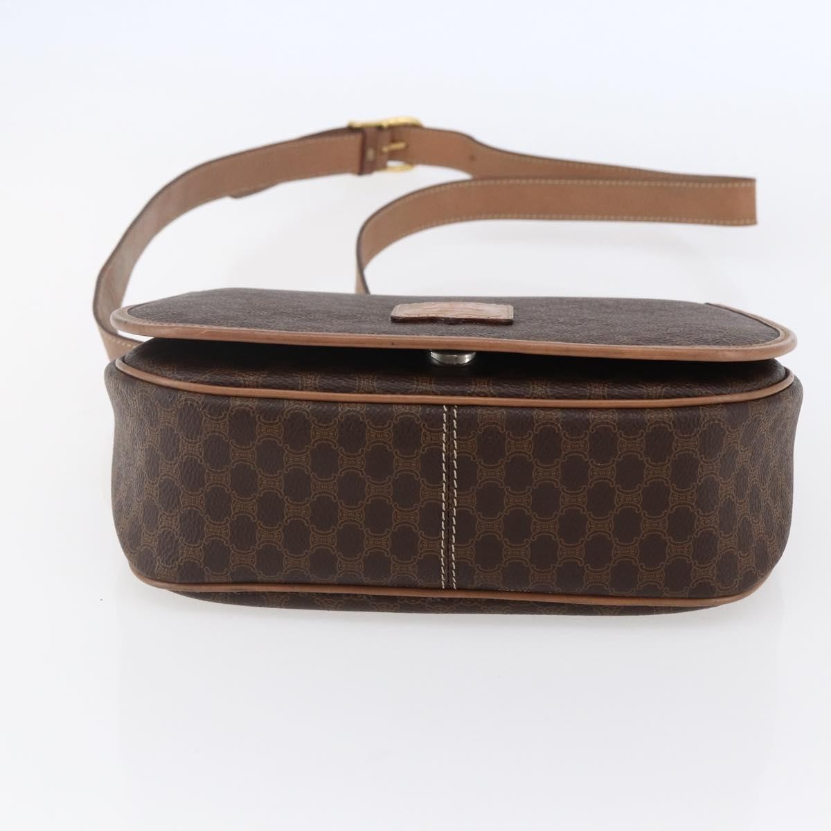 Celine Macadam Shoulder Bag PVC Leather, BROWN, CANVAS, Shoulder bag