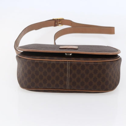 Celine Macadam Shoulder Bag PVC Leather, BROWN, CANVAS, Shoulder bag