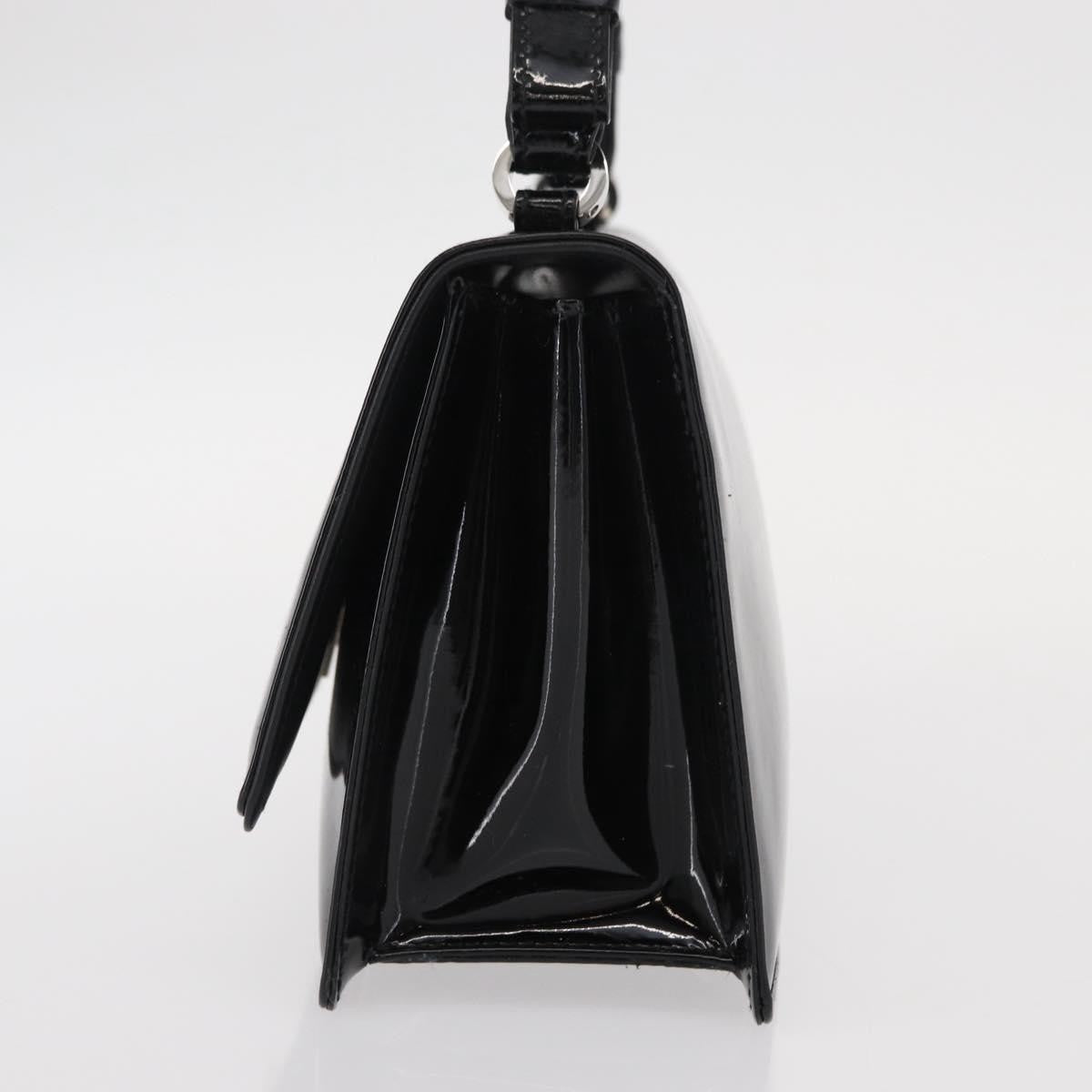 Salvatore Ferragamo Gancini Chain Shoulder bag Patent leather, BLACK, PATENT_LEATHER, Shoulder bag