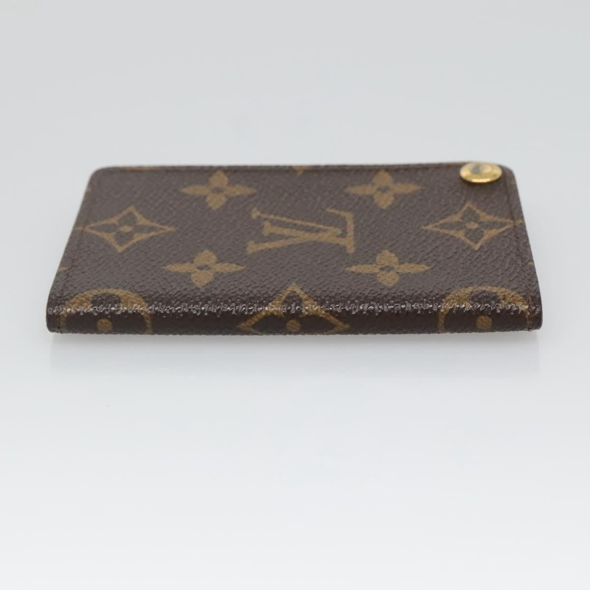 Louis Vuitton Porte Cartes Pression Card Case Monogram Canvas, BROWN, CANVAS, Card Holders