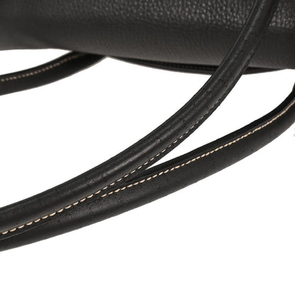 Salvatore Ferragamo Gancini handbag Leather, BLACK, LEATHER, Handbag