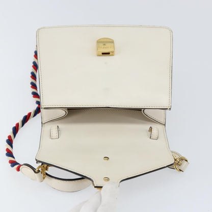 Gucci Sylvie Top Handle Bag Leather, WHITE, LEATHER, Handbag