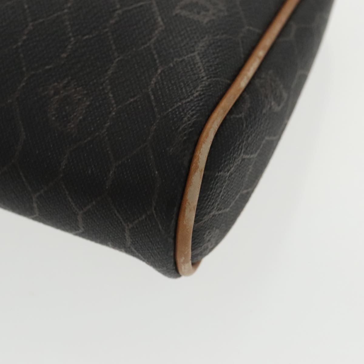 Christian Dior Vintage Honeycomb Zip Pouch Coated Canvas, BLACK, CANVAS, Clutche & pouche