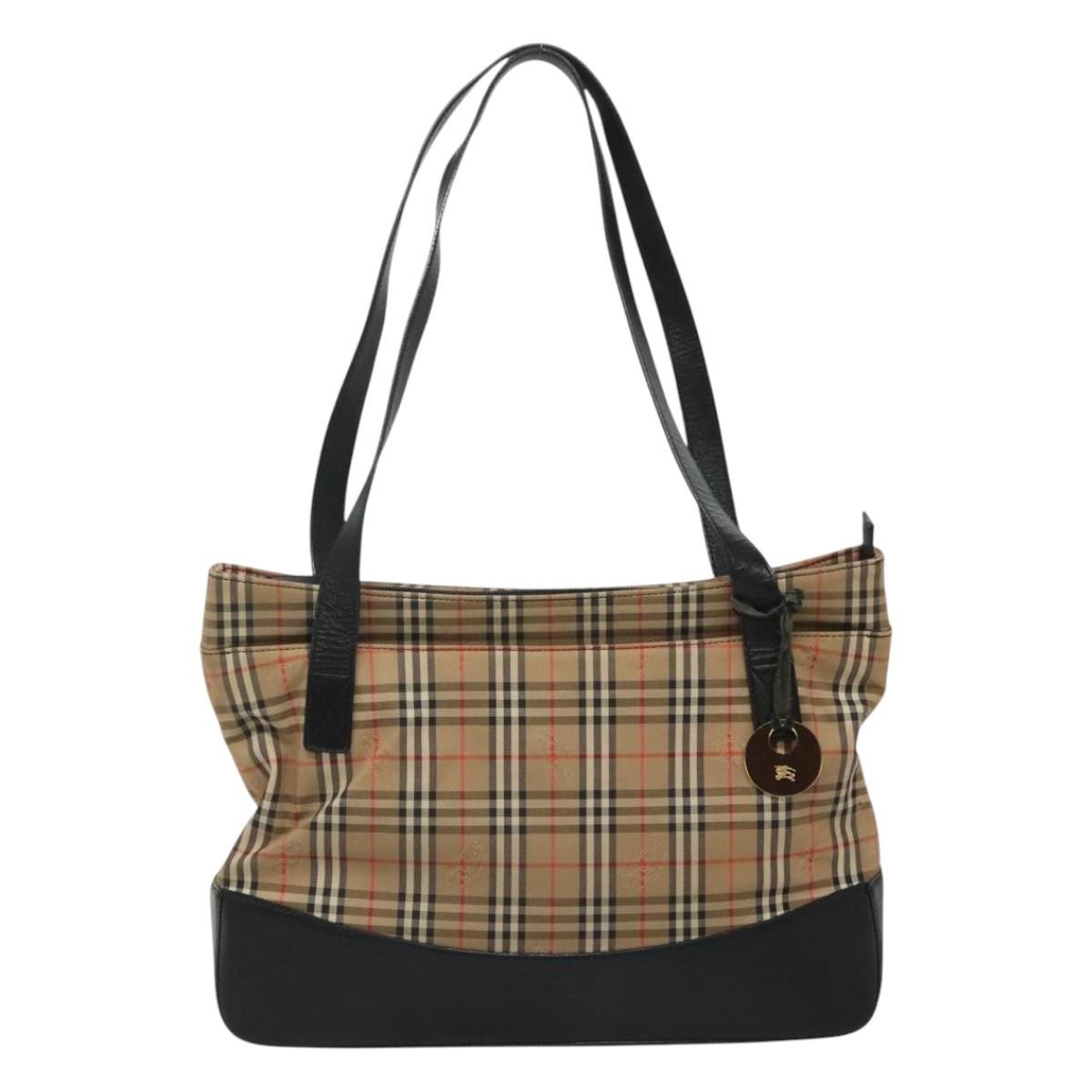 Burberry Nova Check Tote Canvas and Leather, BEIGE, CANVAS, Tote bag