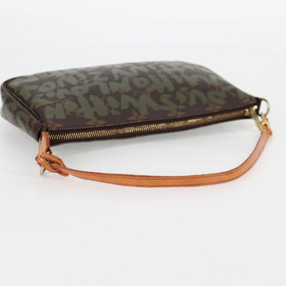 Louis Vuitton Pochette Accessoires Limited Edition Monogram Graffiti, BROWN, CANVAS, Clutche & pouche