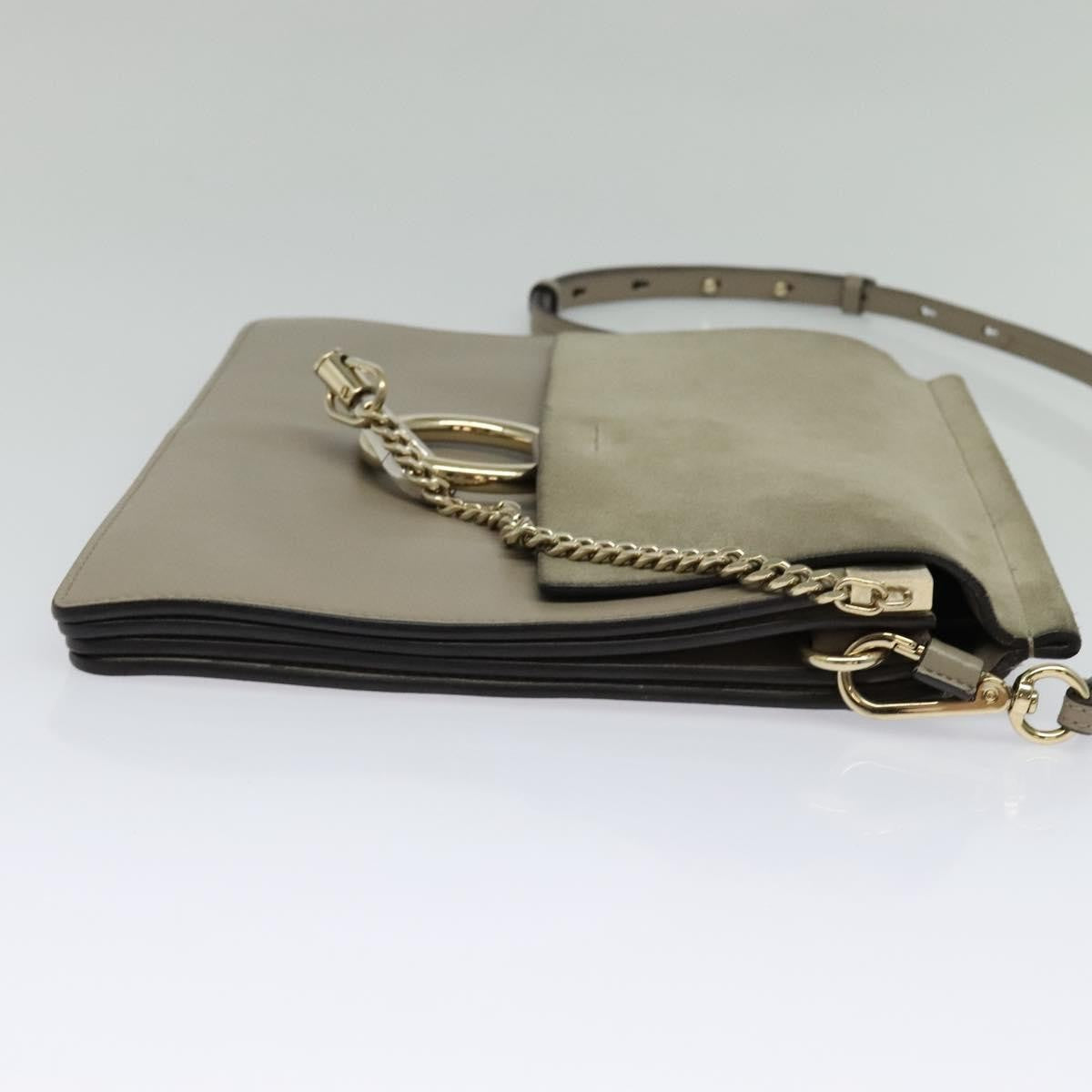 Chloe Faye Shoulder Bag Leather and Suede, GRAY, SUEDE, Shoulder bag