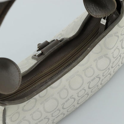 Salvatore Ferragamo Gancini Shoulder Bag Canvas, GRAY, CANVAS, Shoulder bag