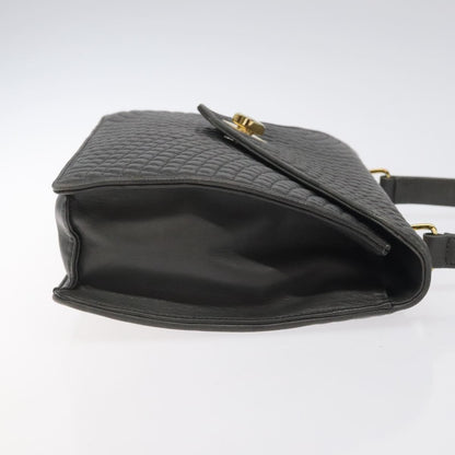 Bally Vintage Handbag Quilted Leather, GRAY, LEATHER, Handbag