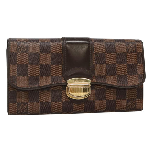 Louis Vuitton Sistina Wallet Damier, BROWN, CANVAS, Wallets