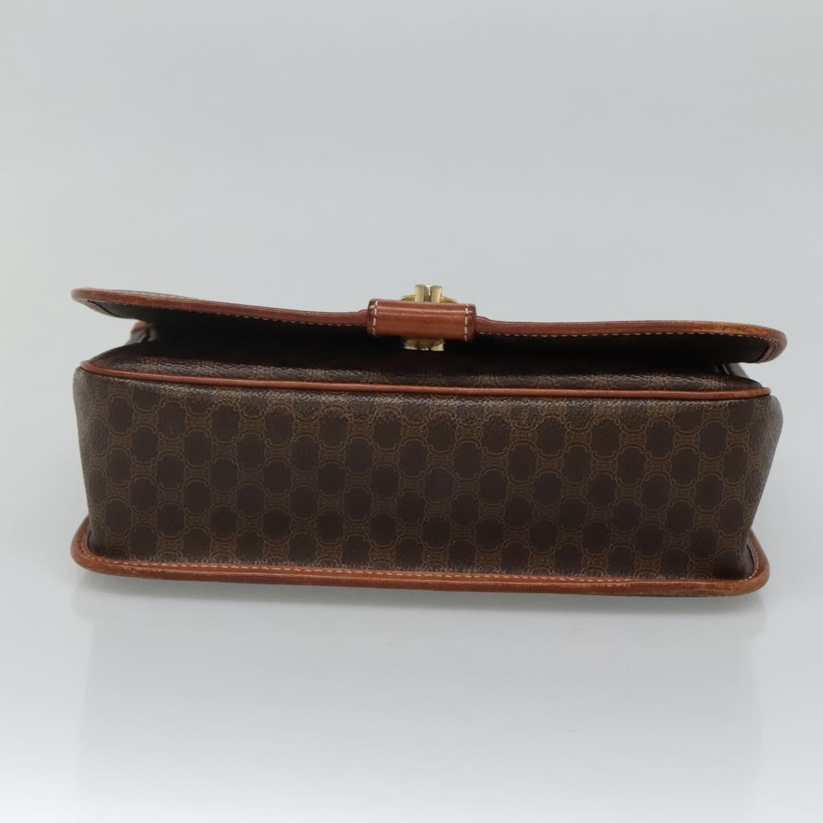 Celine Vintage Macadam Shoulder Bag Canvas and Leather, BROWN, CANVAS, Shoulder bag