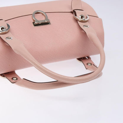 Salvatore Ferragamo Gancini handbag Leather, PINK, LEATHER, Handbag