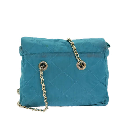 Prada Chain Shoulder Bag Tessuto, BLUE, NYLON, Shoulder bag