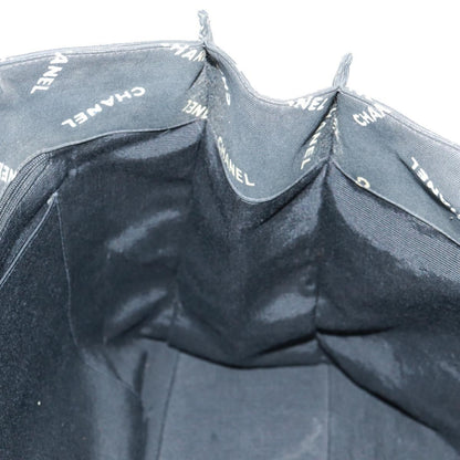 Chanel Logo Shopping Tote Quilted Printed Canvas, BLACK, CANVAS, Tote bag