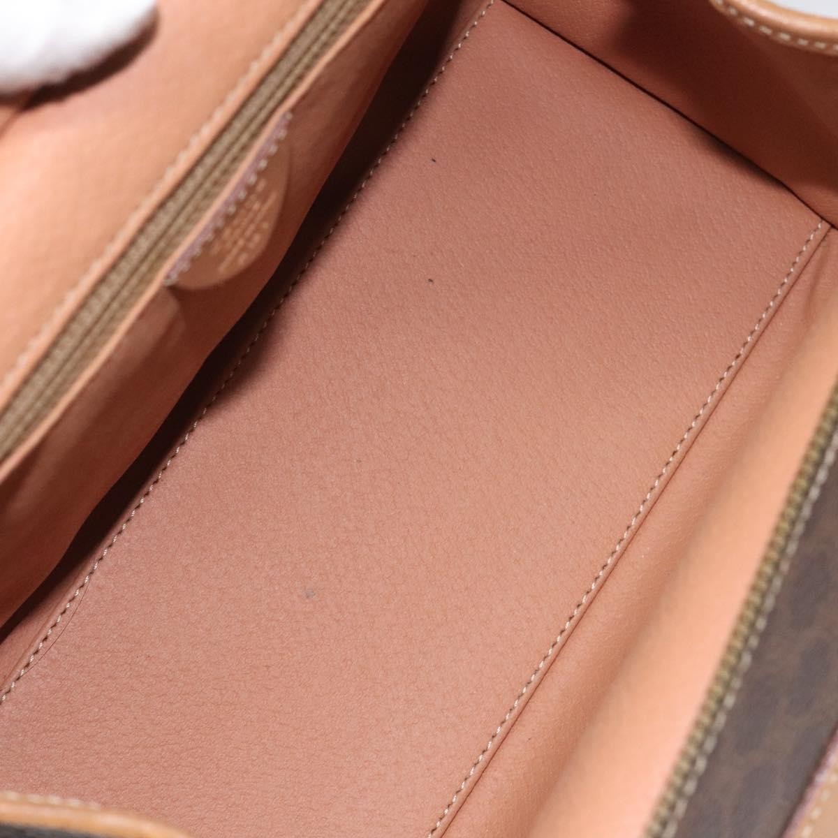 Celine Macadam Handbag Macadam with leather, BROWN, CANVAS, Handbag