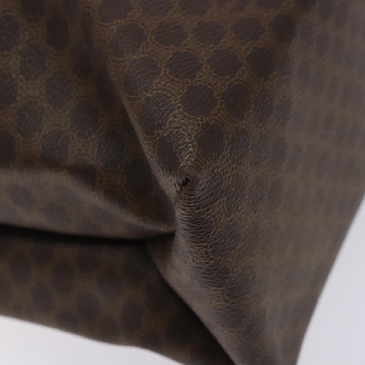 Celine Vintage Macadam Handbag Leather, BROWN, PVC,Leather,Canvas, Handbag