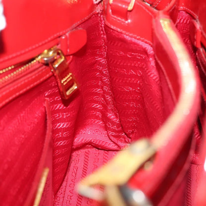 Prada Open Promenade Bag Vernice Saffiano Leather, RED, PATENT_LEATHER, Handbag