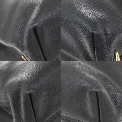 Prada Embossed Logo Convertible Open Tote Vitello Daino, BLACK, LEATHER, Tote bag