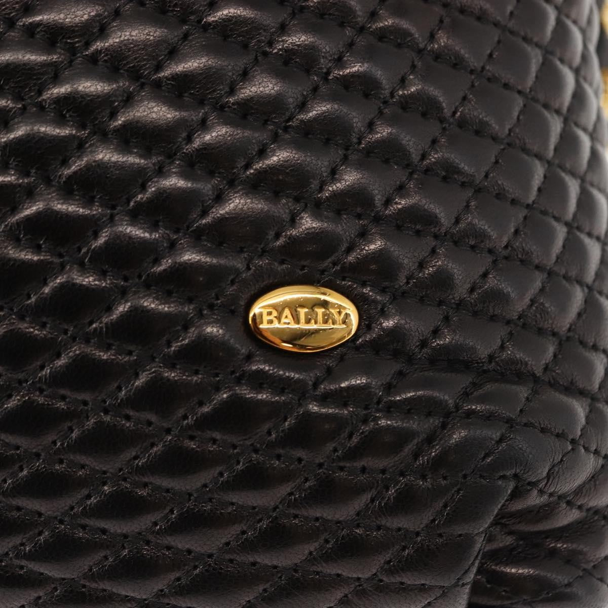 Bally Vintage Chain Shoulder Bag Quilted Leather, BLACK, LEATHER, Shoulder bag