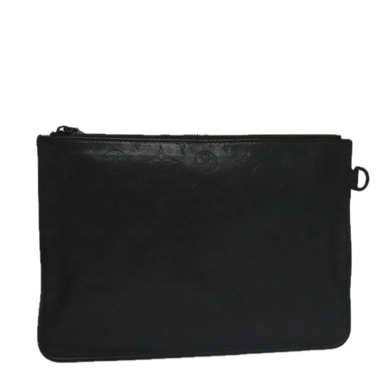 Louis Vuitton Neverfull Pochette Monogram Empreinte Giant, BLACK, LEATHER, Clutche & pouche